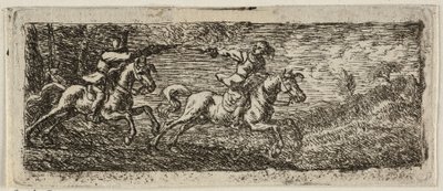 Walka dwóch jeźdźców autorstwa Pieter van Laer