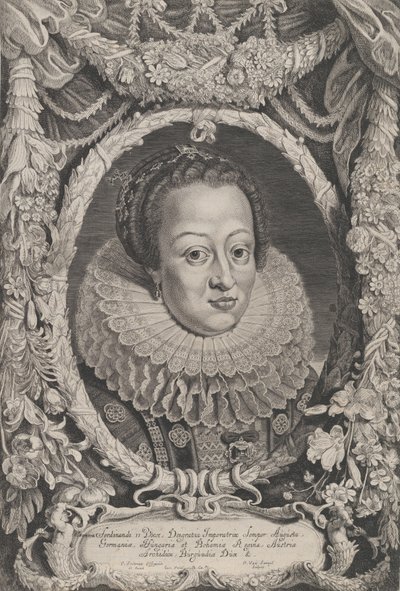 Eleonora, żona Ferdynanda II, z cyklu Ferdinandus II et III Imperatorum Domu..., ca. 1625 autorstwa Pieter van Sompel