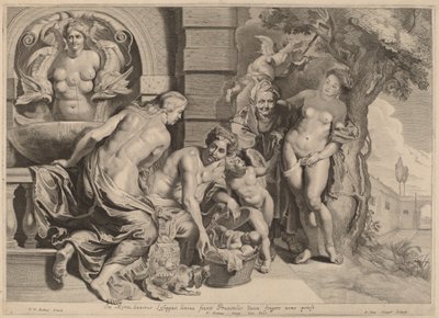 Erichtonius w swoim koszyku autorstwa Pieter van Sompel after Sir Peter Paul Rubens