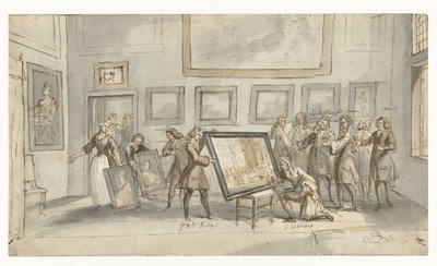 Książę Eugeniusz Sabaudzki u handlarza dziełami sztuki J.P. Lato autorstwa Pieter van den Berge