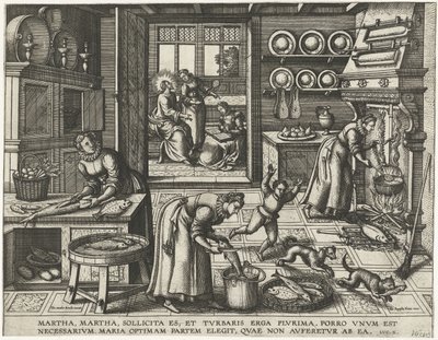 Chrystus w domu Marty i Marii autorstwa Pieter van der Borcht (I)