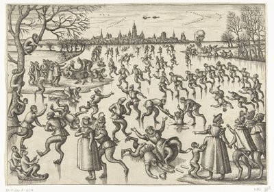 Łyżwiarstwo Gra małpa (tytuł serii) autorstwa Pieter van der Borcht (I)