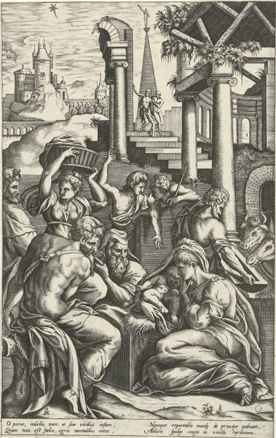 Adoracja pasterzy autorstwa Pieter van der Heyden