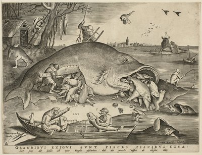 Duże ryby jedzą małe ryby autorstwa Pieter van der Heyden