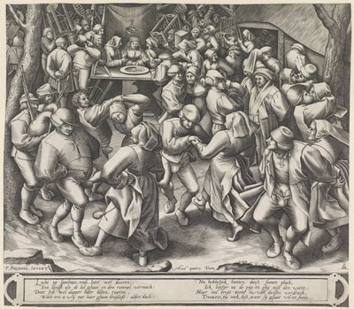 Taniec na weselu na farmie autorstwa Pieter van der Heyden