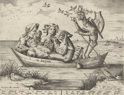 Niebieska łódź Bie blau schuijte (tytuł na obiekcie) autorstwa Pieter van der Heyden