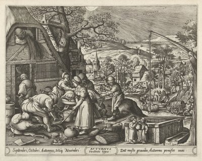 Jesień Jesień (tytuł na obiekcie) Cztery pory roku (tytuł serii) autorstwa Pieter van der Heyden