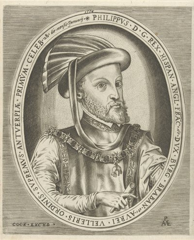 Portret Filipa II, króla Hiszpanii Portrety władców (tytuł serii) autorstwa Pieter van der Heyden