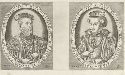 Portrety Wilhelma II, księcia Gelre i Marii Austrii, księżnej Gelre Portrety władców (tytuł serii) autorstwa Pieter van der Heyden
