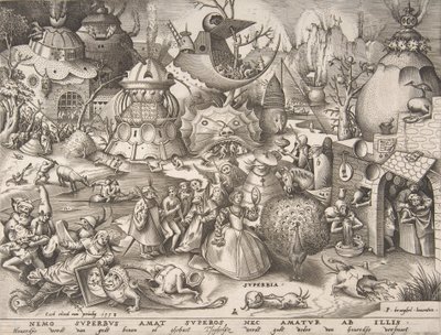 Pride Superbia z serii Siedem grzechów głównych, 1558. autorstwa Pieter van der Heyden