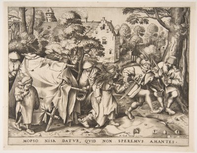 Brudna narzeczona lub małżeństwo Mopsusa i Nysy, 1570. autorstwa Pieter van der Heyden