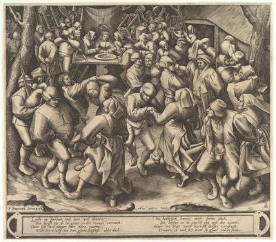 Taniec weselny chłopski, po 1570 r. autorstwa Pieter van der Heyden