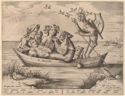 Die Blau Schuyte (Statek głupców) autorstwa Pieter van der Heyden after Hieronymus Bosch