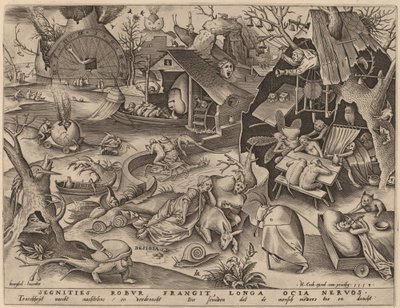 Leniwiec autorstwa Pieter van der Heyden after Pieter Bruegel the Elder