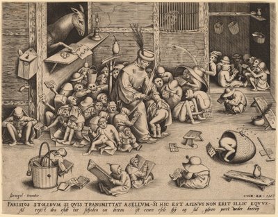 Tyłek w szkole autorstwa Pieter van der Heyden after Pieter Bruegel the Elder
