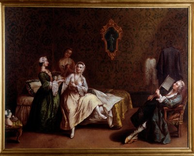 Przebudzenie pani (Obraz, ok. 1740) autorstwa Pietro (after) Longhi