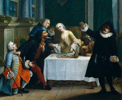 „Przekąska z maskami”” Komicy w strojach Commedia dell
