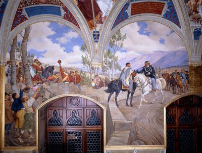 Victor Emanuel II Spotkanie Giuseppe Garibaldiego w Teano autorstwa Pietro Aldi