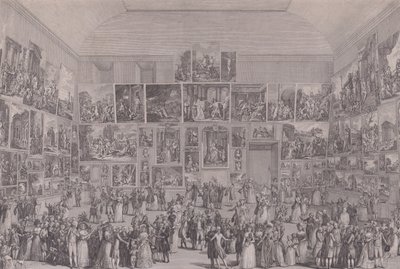 Wystawa w Salon du Louvre w 1787 roku. autorstwa Pietro Antonio Martini
