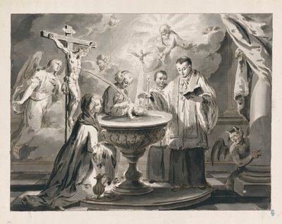 Chrzest z Siedmiu Sakramentów autorstwa Pietro Antonio Novelli