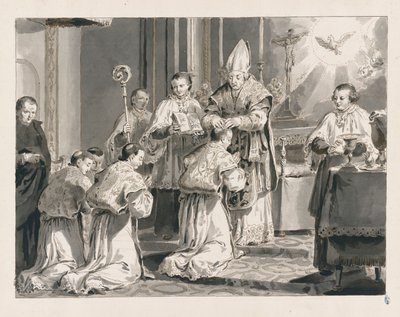Wyświęcenie z Siedmiu Sakramentów autorstwa Pietro Antonio Novelli