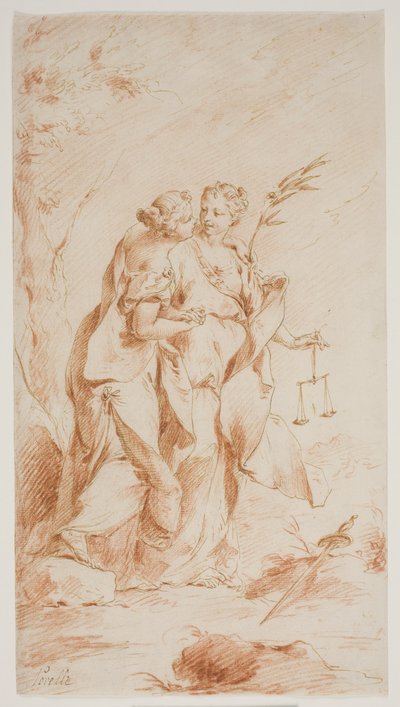 Objęcie pokoju i sprawiedliwości autorstwa Pietro Antonio Novelli