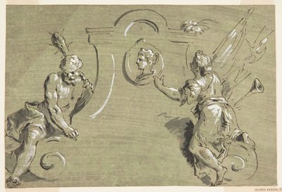 Projekt części malowanej dekoracji autorstwa Pietro Antonio Novelli