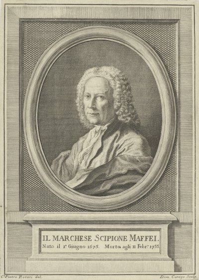 Portret poety Scipione Maffei 1675-1755, c. 1750. autorstwa Pietro Antonio Rotari