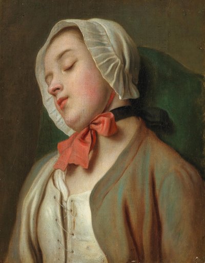 Śpiąca młoda kobieta, połowa XVIII wieku. autorstwa Pietro Antonio Rotari