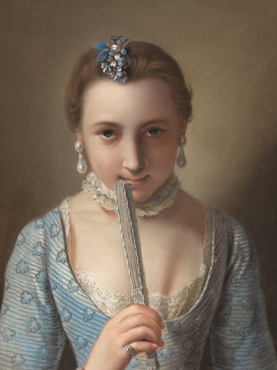 Młoda kobieta z wachlarzem autorstwa Pietro Antonio Rotari