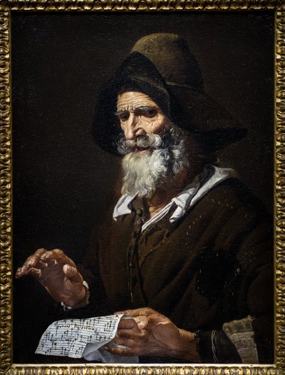 Stary piosenkarz autorstwa Pietro Bellotti