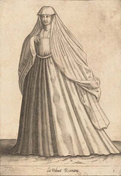 Wdowa rzymska, ca. 1580. autorstwa Pietro Bertelli.