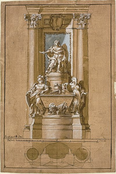 Projekt grobowca Jakuba III, Starego Pretendenta autorstwa Pietro Bracci