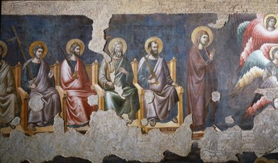 Szczegół Sądu Ostatecznego Apotres (do których ma rację św. Paweł) - Fresco autorstwa Pietro Cavallini