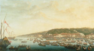 Procesja Królewskich Statków w Posillipo, Neapol, Pietro Fabris (1740-1792), Włochy autorstwa Pietro Fabris
