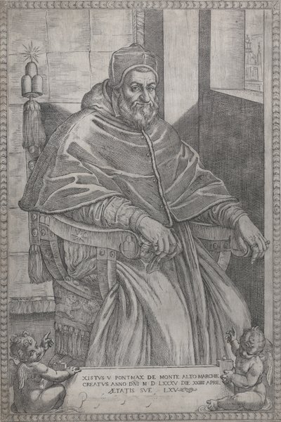 Portret papieża Sykstusa V, 1585. autorstwa Pietro Facchetti