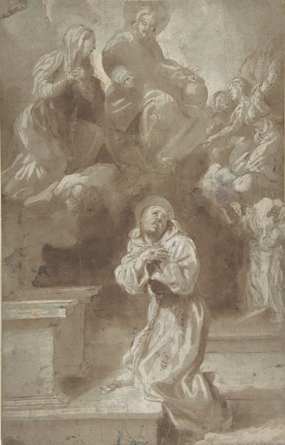 Chrystus i Dziewica ukazująca się św. Franciszkowi, 1562-1602. autorstwa Pietro Faccini
