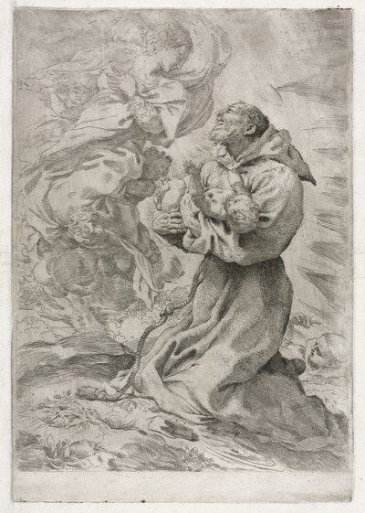 Wizja św. Franciszka z Asyżu autorstwa Pietro Faccini