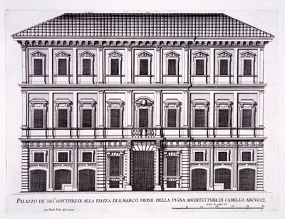 Palazzo Grazioli, Piazza San Marco, Rzym, z „Palazzi di Roma”, cz. II, wyd. autorstwa Pietro Ferrerio