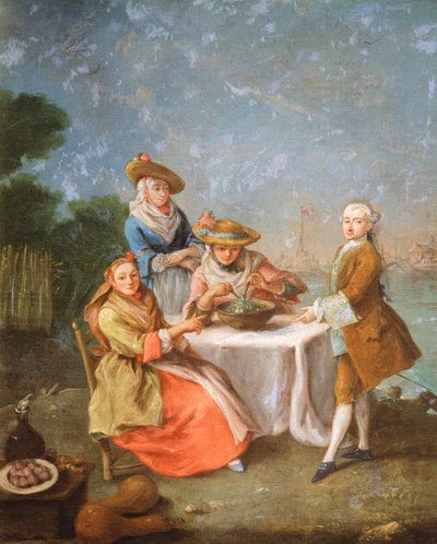 W ogrodach ujścia rzeki autorstwa Pietro Longhi