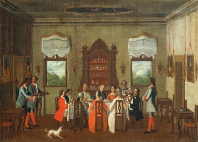 Obiad w willi, ze szkoły Pietro Longhi autorstwa Pietro Longhi