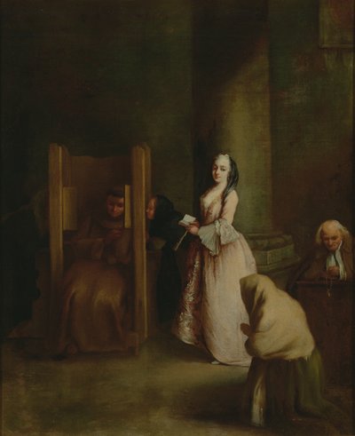 Spowiedź, 1750s autorstwa Pietro Longhi
