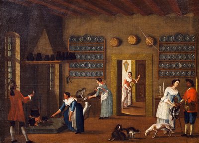 Kuchnia w willi ze szkoły Pietro Longhi autorstwa Pietro Longhi