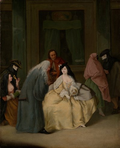 Spotkanie, ok. 1746 (olej na płótnie) autorstwa Pietro Longhi