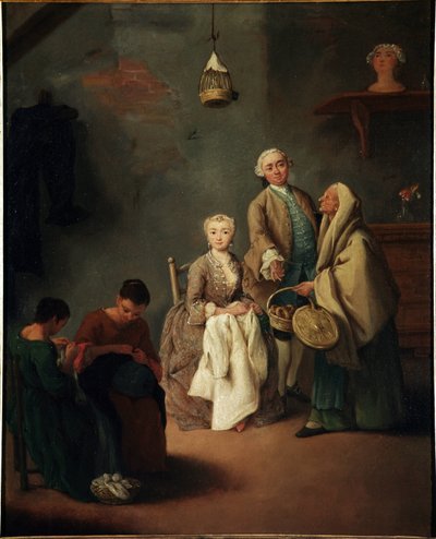 Szkoła pracy Malarstwo Pietro Longhi (1702-1785) 1752 Dim 62x50 cm Wenecja, Ca 