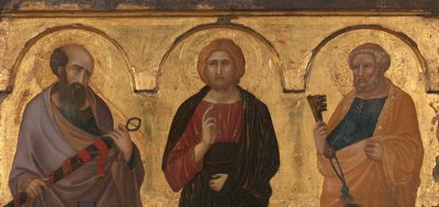 Chrystus między świętymi Pawłem i Piotrem, ok. 1320 r. (obraz) autorstwa Pietro Lorenzetti