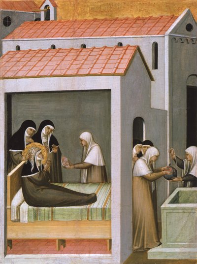 Das Eiswunder der heiligen Humilitas autorstwa Pietro Lorenzetti