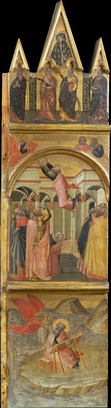Der heilige Johannes der Evangelist auf Patmos, seine Himmelfahrt autorstwa Pietro Lorenzetti