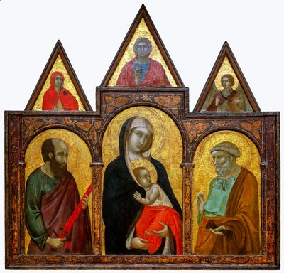Dziewica i Dzieciątko ze świętymi Pawłem i Piotrem, 1310-20 autorstwa Pietro Lorenzetti