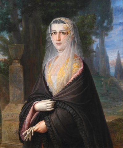 Na Grand Champs des Morts, Stambuł, połowa XIX wieku.. autorstwa Pietro Luchini